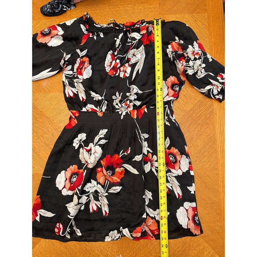 White House Black Market Red Floral Feminine Flowy Dress Size XL - Picture 5 of 7